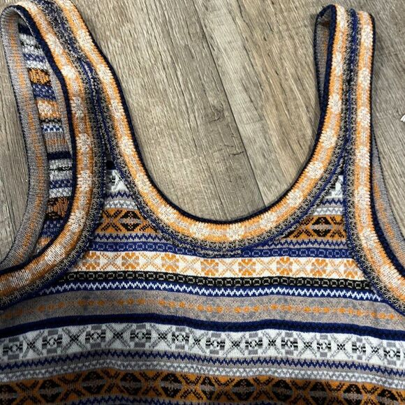 Free People Fair Isle Nordic Geometric Sweater Dress - Wool Blend M - Picture 13 of 14